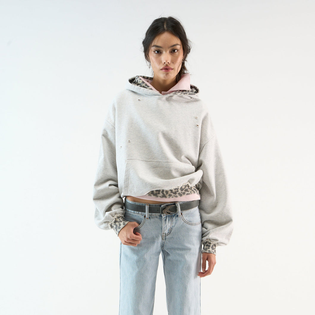 BlankForm® - Grey Leopard Hoodie